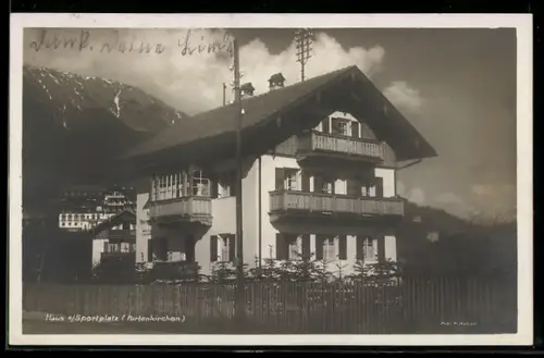 AK Partenkirchen, Hotel Haus am Sportplatz