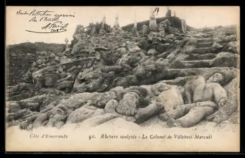 AK Rothéneuf /Côte d`Emeraude, Rôchers sculptés, Le Colonel de Villebois-Mareuil