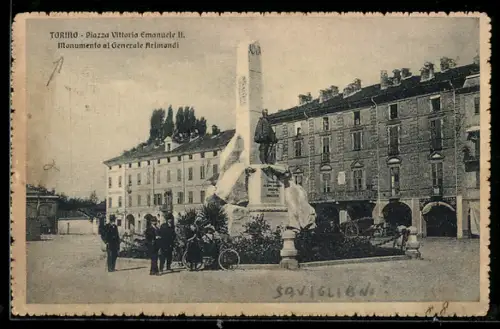 AK Torino, Piazza Vittorio Emanuele II, Monumento al Generale Arimondi