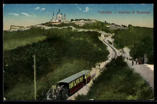 AK Torino / Turin, Collina di Superga, Bergbahn