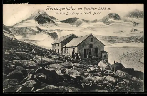 AK Kürsingerhütte, Sektion Salzburg, verschneite Berge