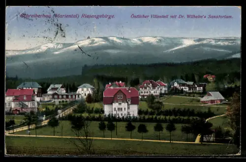 AK Schreiberhau, Östlicher Villenviertel mit Dr. Wilhrlm's Sanatorium
