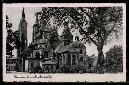 AK Breslau, Ansicht der Rückseite des Doms