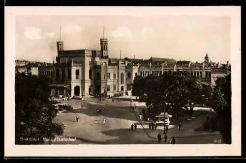 AK Breslau, Hauptbahnhof mit Anlagen