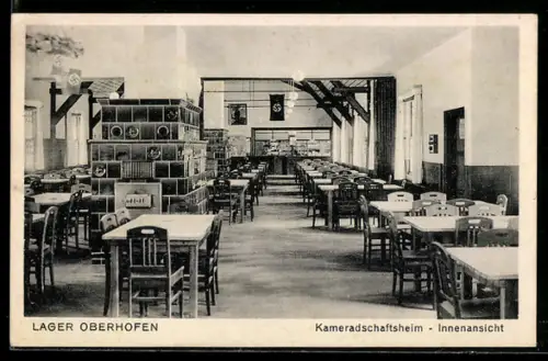 AK Oberhofen, Kameradschaftsheim im Lager, Innenansicht, e