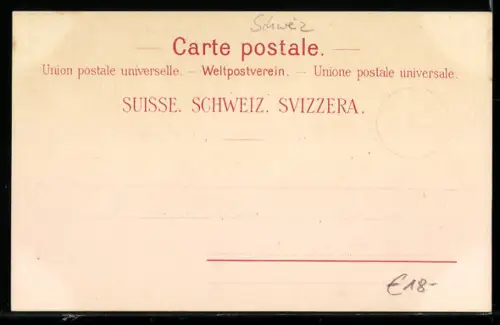 Lithographie Rigi, Hotel auf dem Rigi