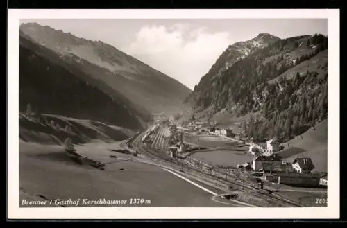 AK Brenner, Bahnhof mit Gasthof Kerschbaumer