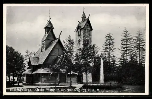 AK Brückenberg, Blick auf die Kirche Wang