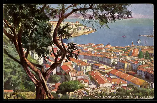 Künstler-AK Raphael Tuck & Sons Nr. 763 /14: Monte-Carlo, a Travers les Oliviers