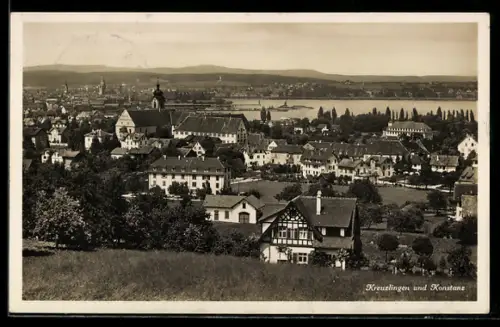 AK Konstanz, Teilansicht mit Kreuzlingen