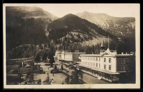 AK Davos, Blick auf das Kurhotel Deutsche Heilstätte