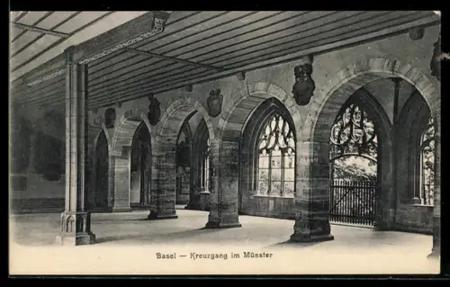 AK Basel, Kreuzgang im Münster