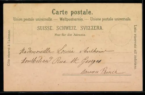 Lithographie Basel, Basel, Rheinansicht mit Münster