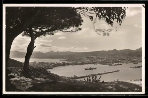 AK Ceuta, Ortspanorama vom Berg aus gesehen