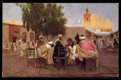AK Araber auf einem Platz