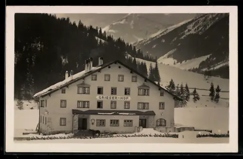 AK Gries, das Gasthaus Grieserhof im Schnee