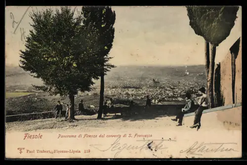 AK Fiesole, Panorama di Firenze dal convento di S. Francesco, Blick auf Florenz