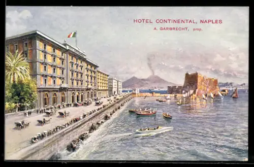 Künstler-AK Naples, Hotel Continental, A. Garbrecht prop.