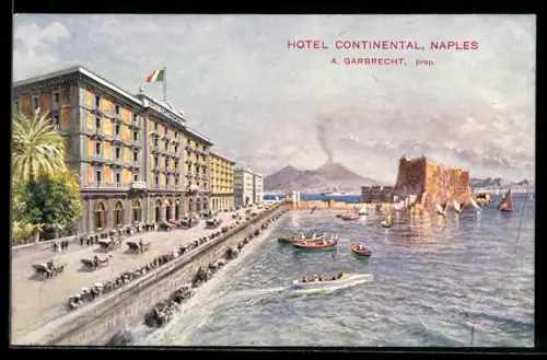 Künstler-AK Naples, Hotel Continental, A. Garbrecht prop.