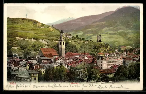 AK Meran, Teilansicht der Ortschaft