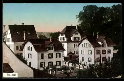 AK Bülach, Vier Villen aus der Vogelschau