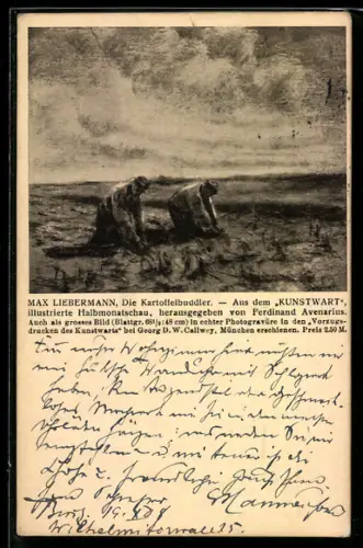 Künstler-AK Max Liebermann: Die Kartoffelbuddler