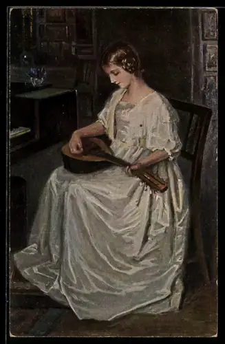 Künstler-AK sign. Britta Barnekov: Mandolinenspiel