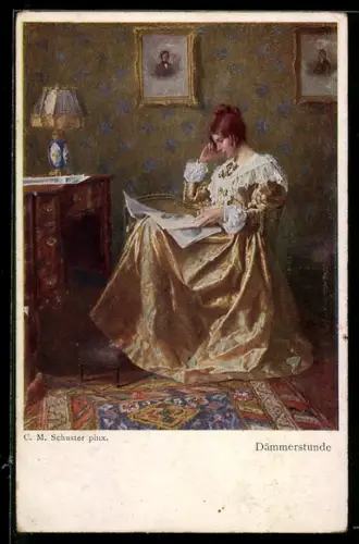 Künstler-AK M.Munk Nr.1130 d: Dämmerstunde