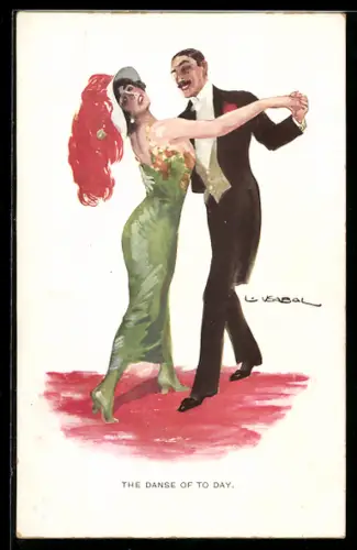 Künstler-AK Luis Usabal: The Danse of to Day, Tanzendes Paar