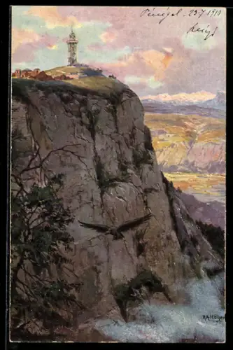 Künstler-AK Rudolf Alfred Höger: Mendel, Die Spitze des Penegal-Kulm