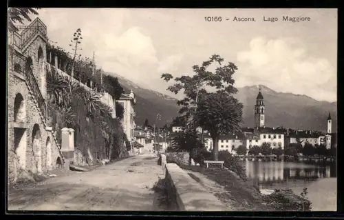 AK Ascona, Ortspartie am Lago Maggiore