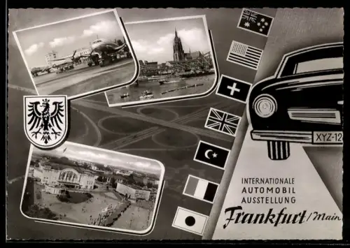 AK Frankfurt /Main, Internationale Automobil Ausstellung, Dom, Flughafen