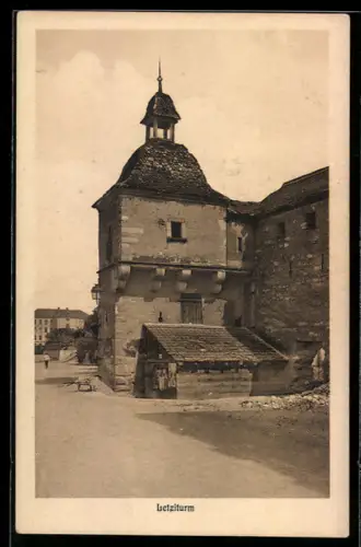 AK Alt-Basel, Letziturm mit Strassenpartie