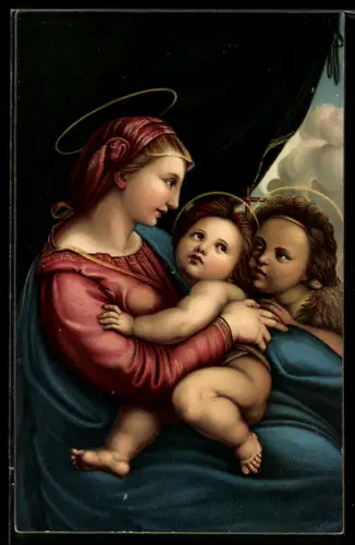Künstler-AK Stengel & Co.: La Madonna della Tenda, Raffaelo