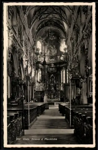 AK Glatz, Pfarrkirche, Innenansicht
