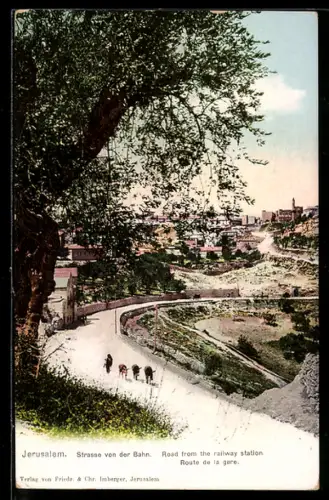 AK Jerusalem, Strasse von der Bahn