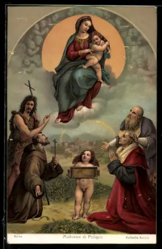 Künstler-AK Stengel & Co. Nr. 29810, Raffaello Sanzio: Madonna di Foligno, Christus