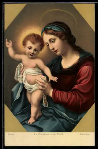 Künstler-AK Stengel & Co. Nr. 29853: Carlo Dolci: La madonna delle Stoffe, Maria mit dem Kinde