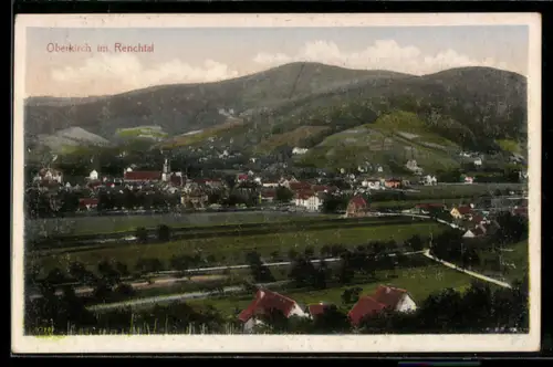 AK Oberkirch im Renchtal, Panoramaansicht des Ortes und umliegender Weinberge