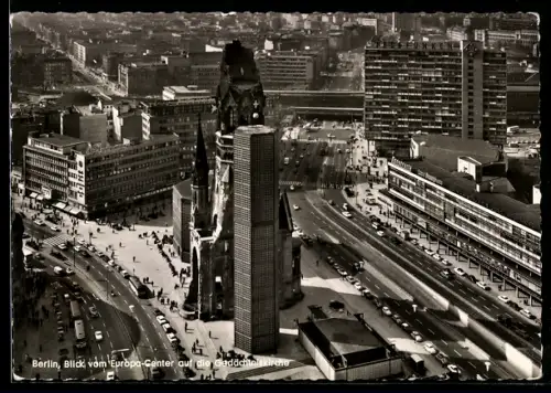 AK Berlin-Charlottenburg, Blick vom Europa-Center auf die Gedächtniskirche