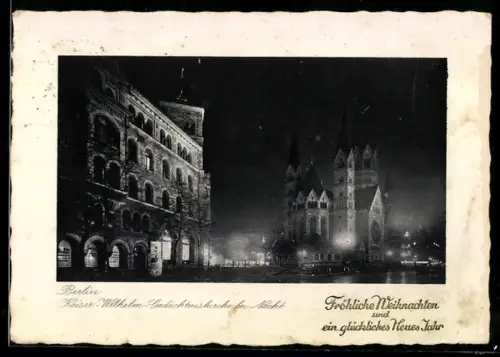 AK Berlin-Charlottenburg, Kaiser-Wilhelm-Gedächtniskirche bei Nacht