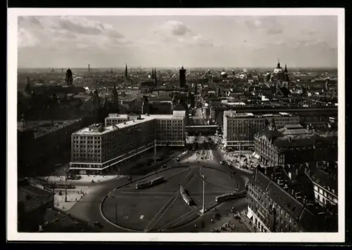 AK Berlin, Alexanderplatz mit Strassenbahnen