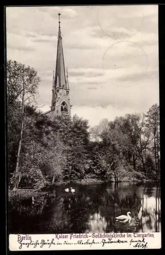 AK Berlin, Kaiser Friedrich-Gedächtniskirche im Tiergarten