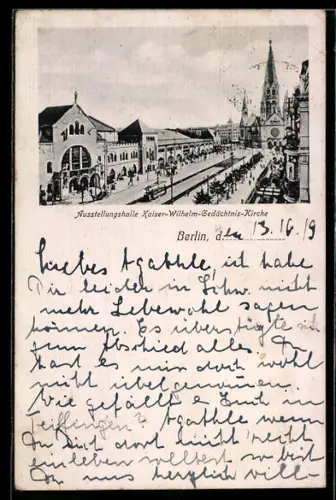 AK Berlin-Charlottenburg, Ausstellungshalle, Kaiser-Wilhelm-Gedächtnis-Kirche