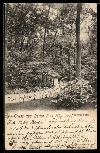 AK Berlin-Kreuzberg, Viktoria-Park, Waldweg