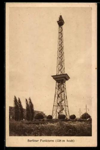 AK Berlin-Charlottenburg, Blick zum Funkturm