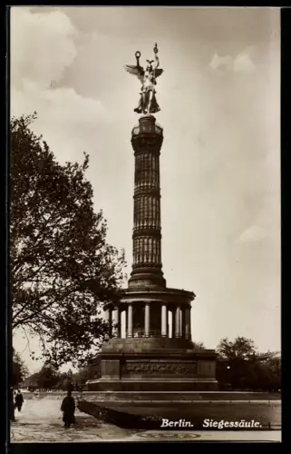 AK Berlin-Tiergarten, Blick zur Siegessäule