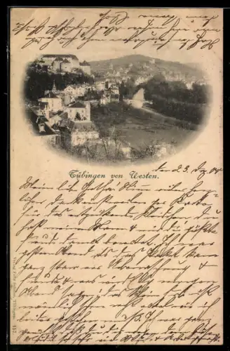 AK Tübingen, Ansicht von Westen