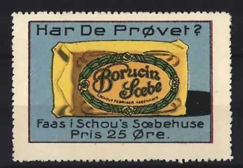 Reklamemarke Kopenhagen, Borucin Sæbe, Seifenverpackung