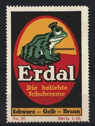 Reklamemarke Erdal, Die beliebte Schuhcreme, Frosch als Schutzmarke